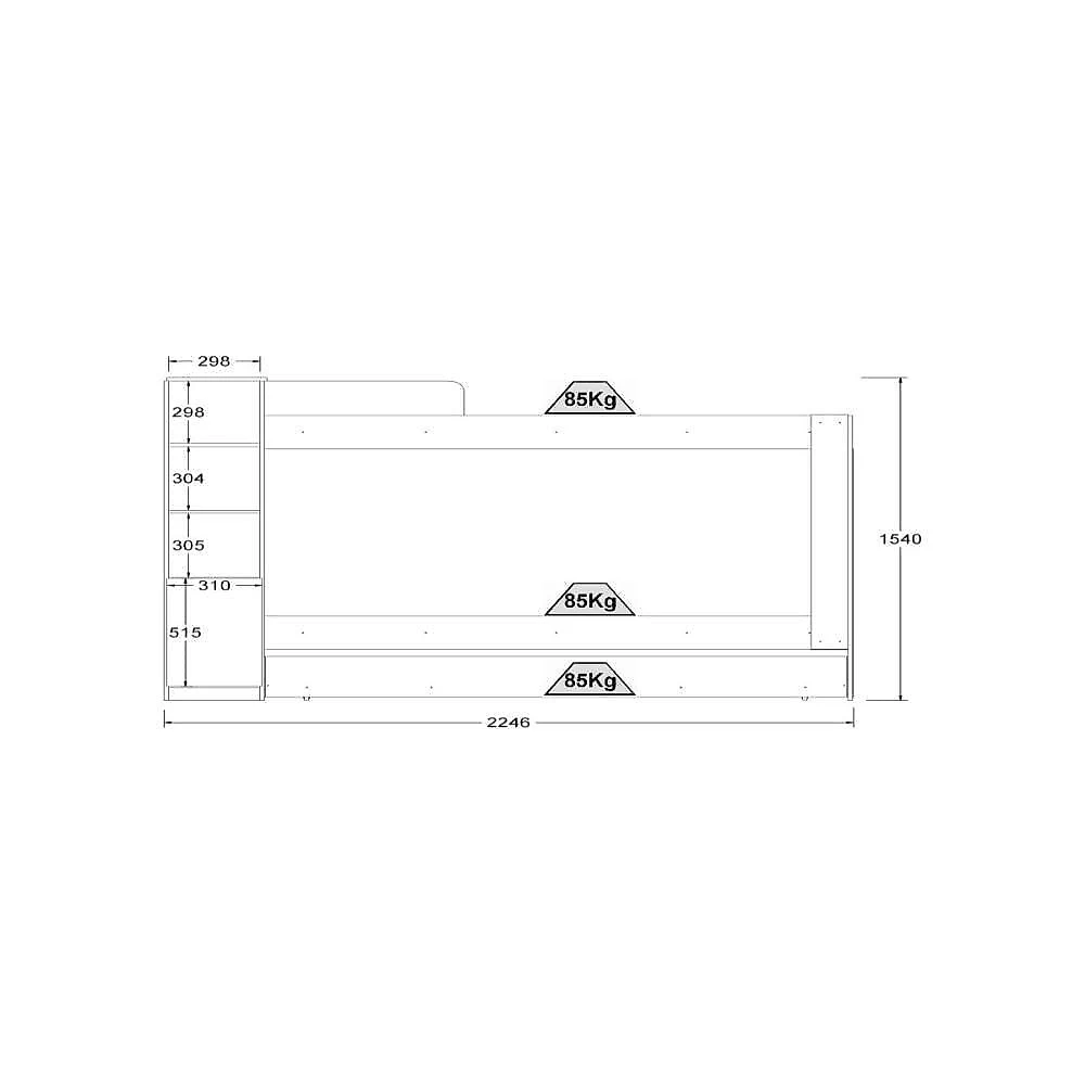 Beliche Ditália Cama Auxiliar Com Kit Luz Cm-15 Cor:branco Branco
