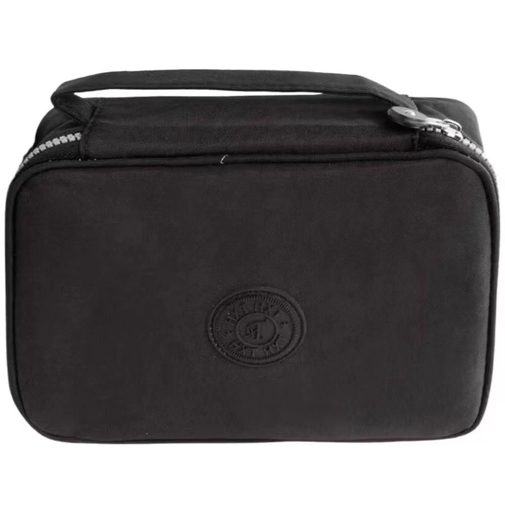 Estojo Escolar OEM Grande Tático com Divisórias Forrado em Nylon Tactel Ou Poliéster Preto