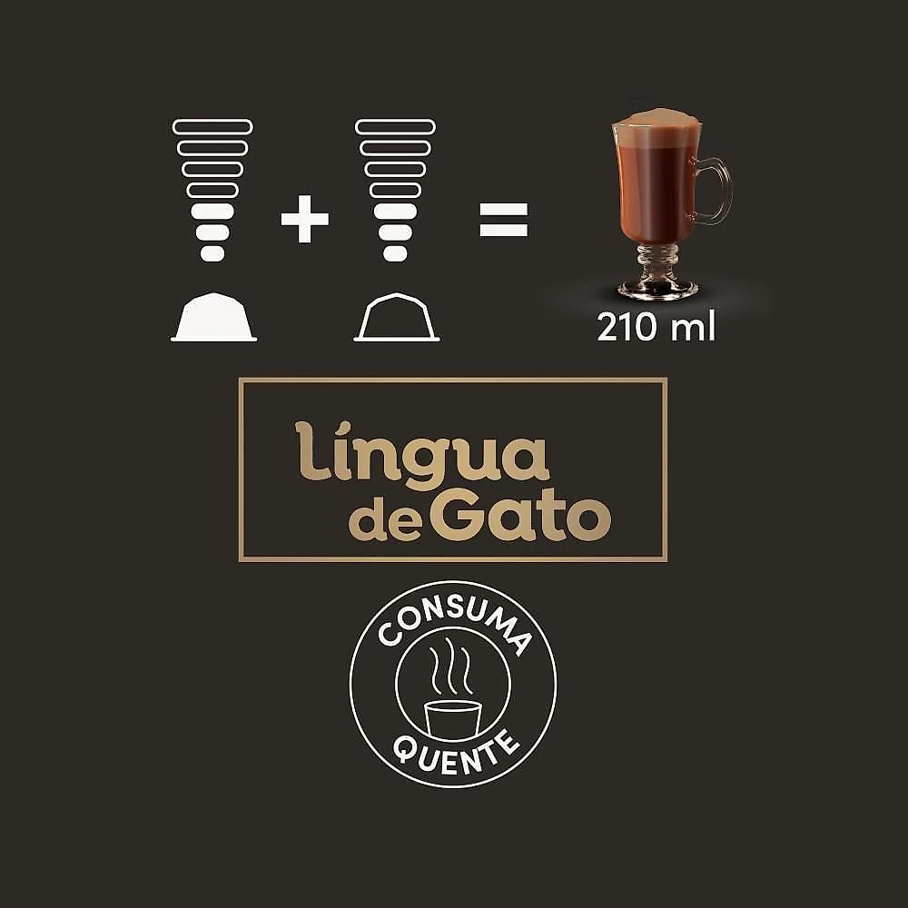 Cápsulas de Bebida Chococcino Língua de Gato Kopenhagen Nescafé Dolce Gusto 10 Unidades