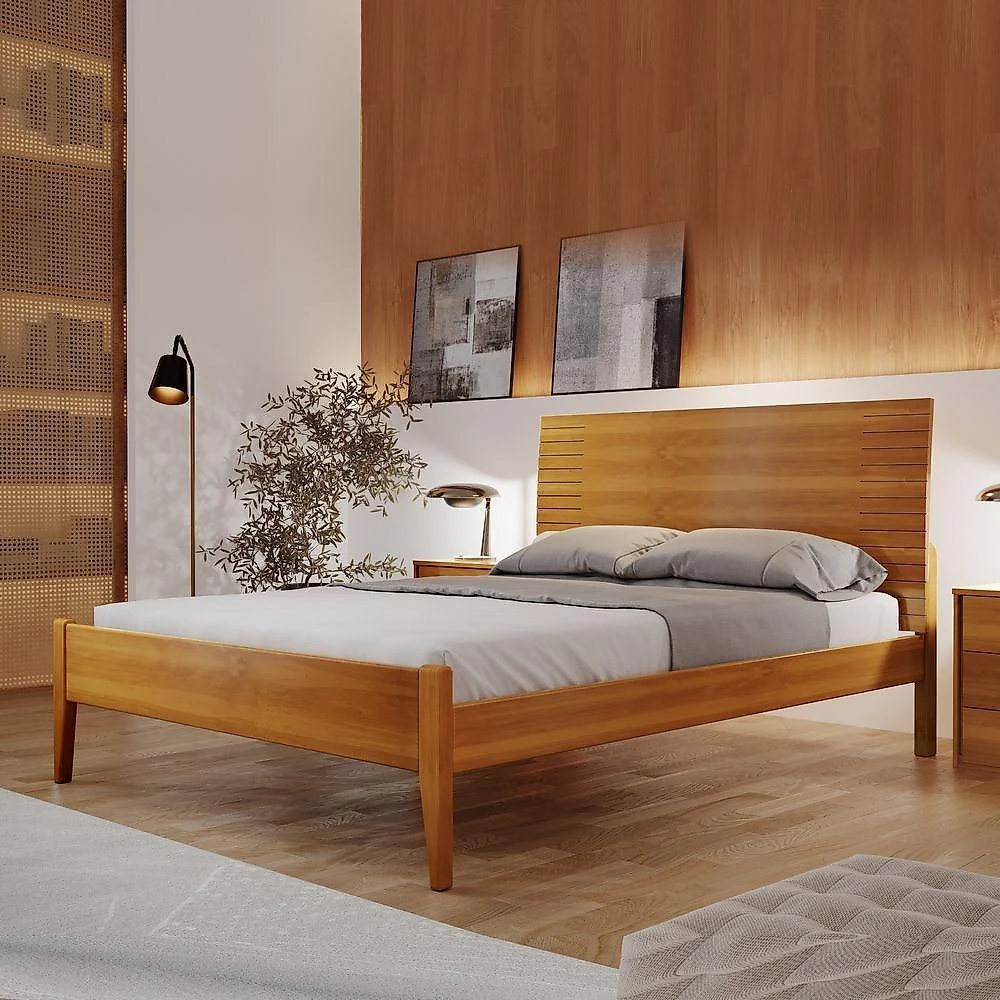 Cama Casal 160cm Amazone Amêndoa Mel Josandro Amêndoa Mel