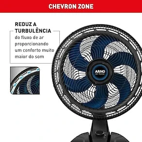 Miniatura Ventilador de Mesa Arno Air Force VA46 40cm 140W 6 Pás 3 Velocidades Preto 110V