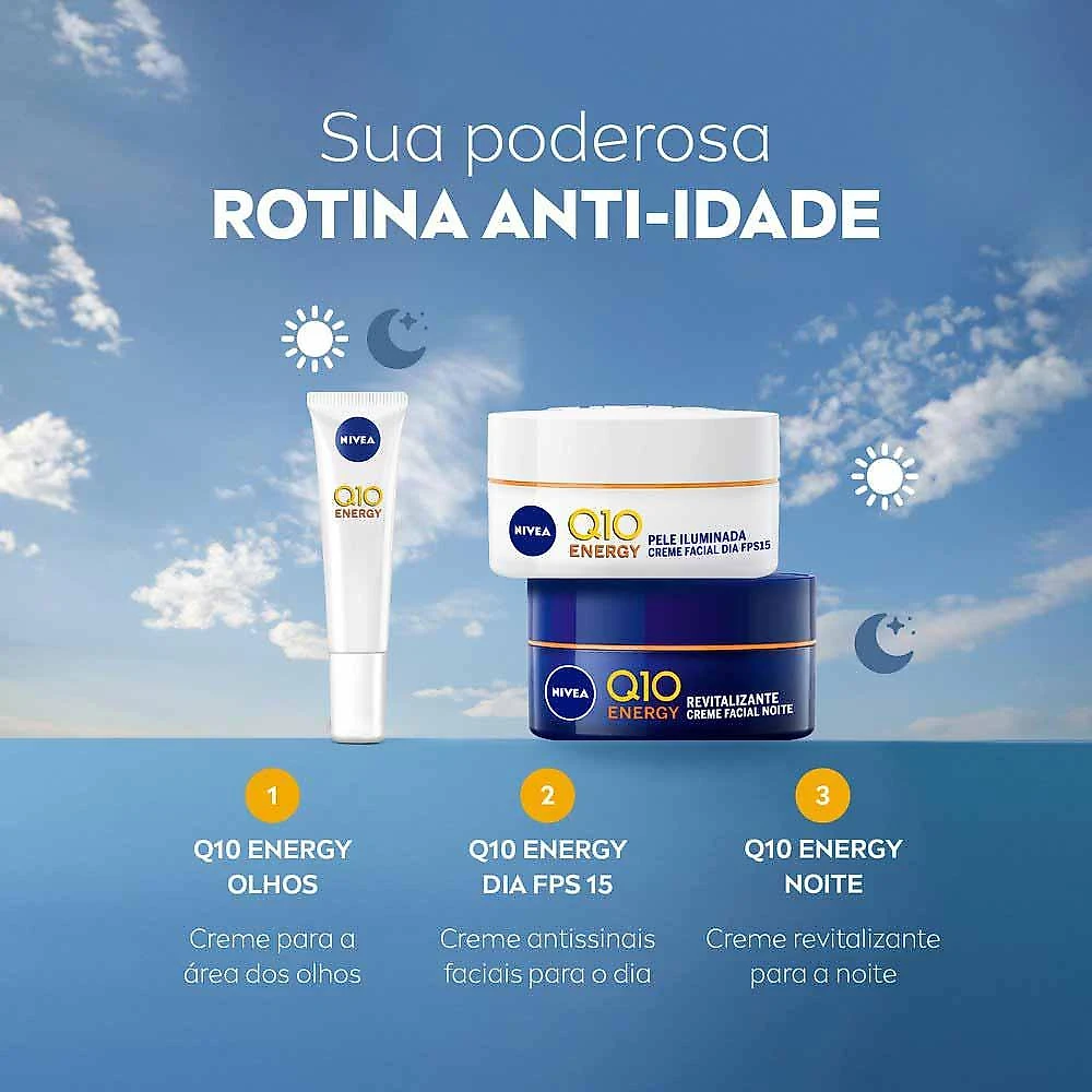 Nivea creme facial antissinais q10 energy dia fps 15 50g