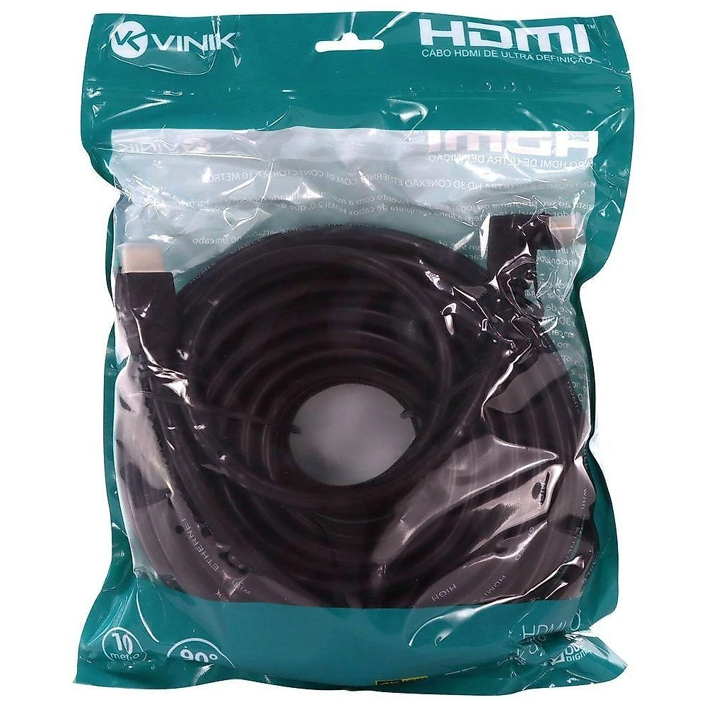 Cabo Hdmi 2.0 4k Ultra Hd 3d com Ethernet Conector 90o 10m Pcyes