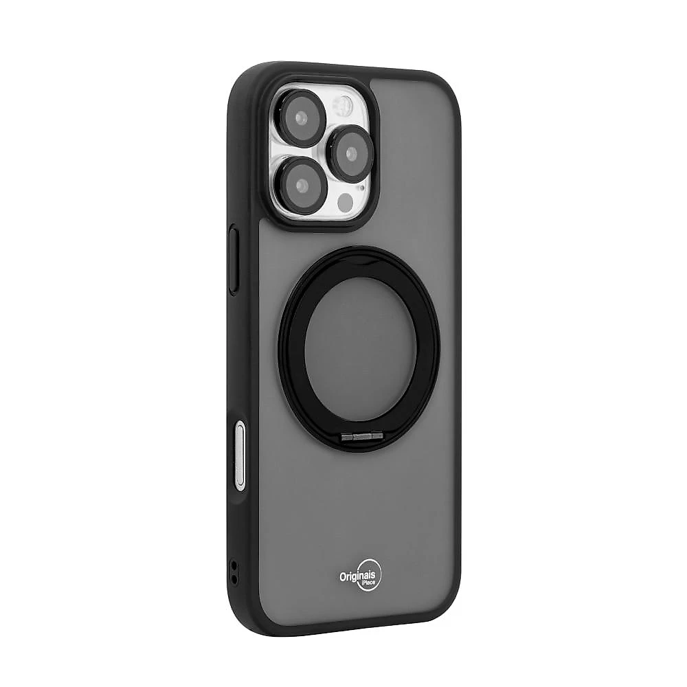 Capa iPhone 16 Pro Originais iPlace, Stand Preta