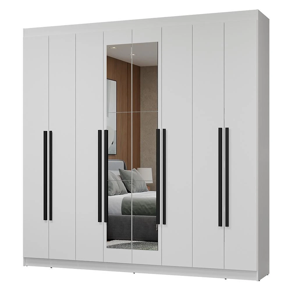 Guarda-roupa casal 8 portas batentes com espelho netuno madesa b