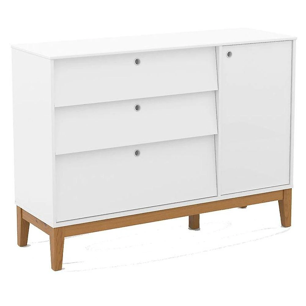Quarto De Bebe Unique 4 Portas Com Cômoda Sapateira Branco Soft Eco Wood - Matic