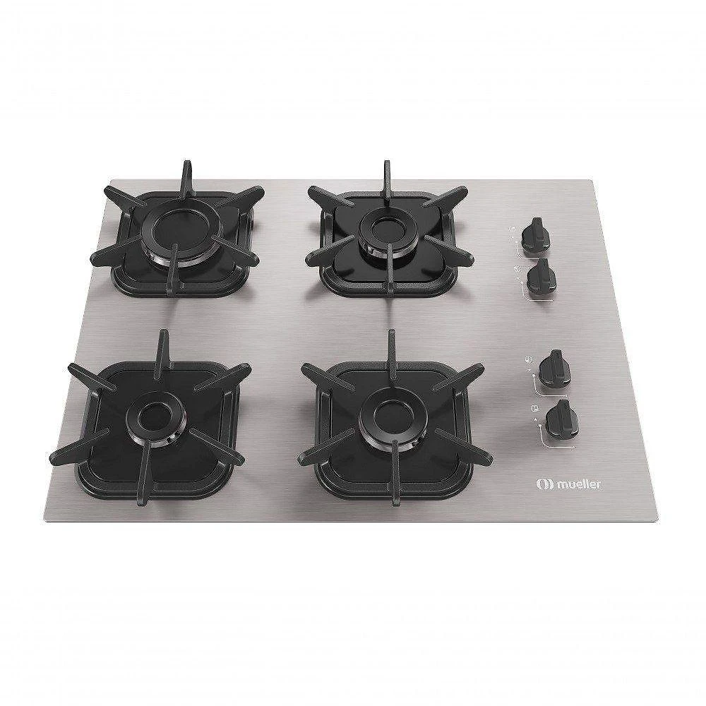 Cooktop Mueller 4 Bocas De Alumínio Com Queimador Ultra Chama Mcg4bk Bivolt