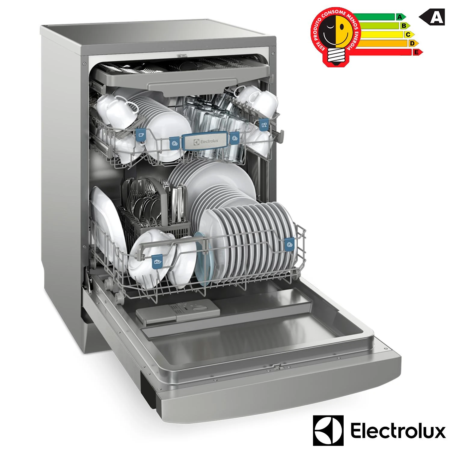Miniatura Lava-Louças Electrolux com a porta Inox, 14 Serviços, 07 Programas de Lavagem e Função Higienizar Compras - LL14X 110
