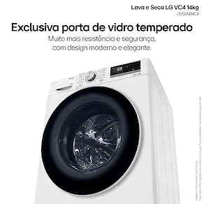 Lava e Seca LG 14Kg/8Kg Smart VC4 com Inteligência Artificial AI DD™ CV5014WC4 - Branca 110V