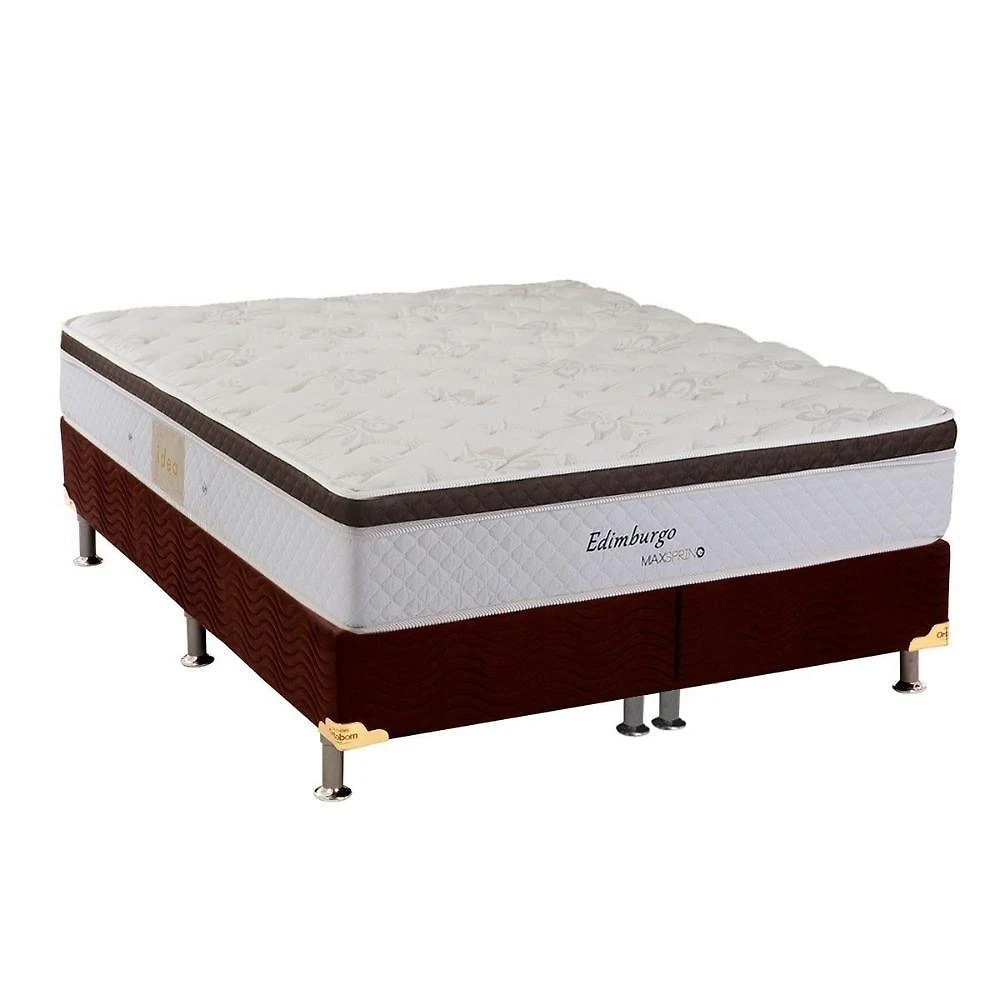 Cama Box com Colchão Queen Edimburgo Molas Bonnel Euro Pillow Herval