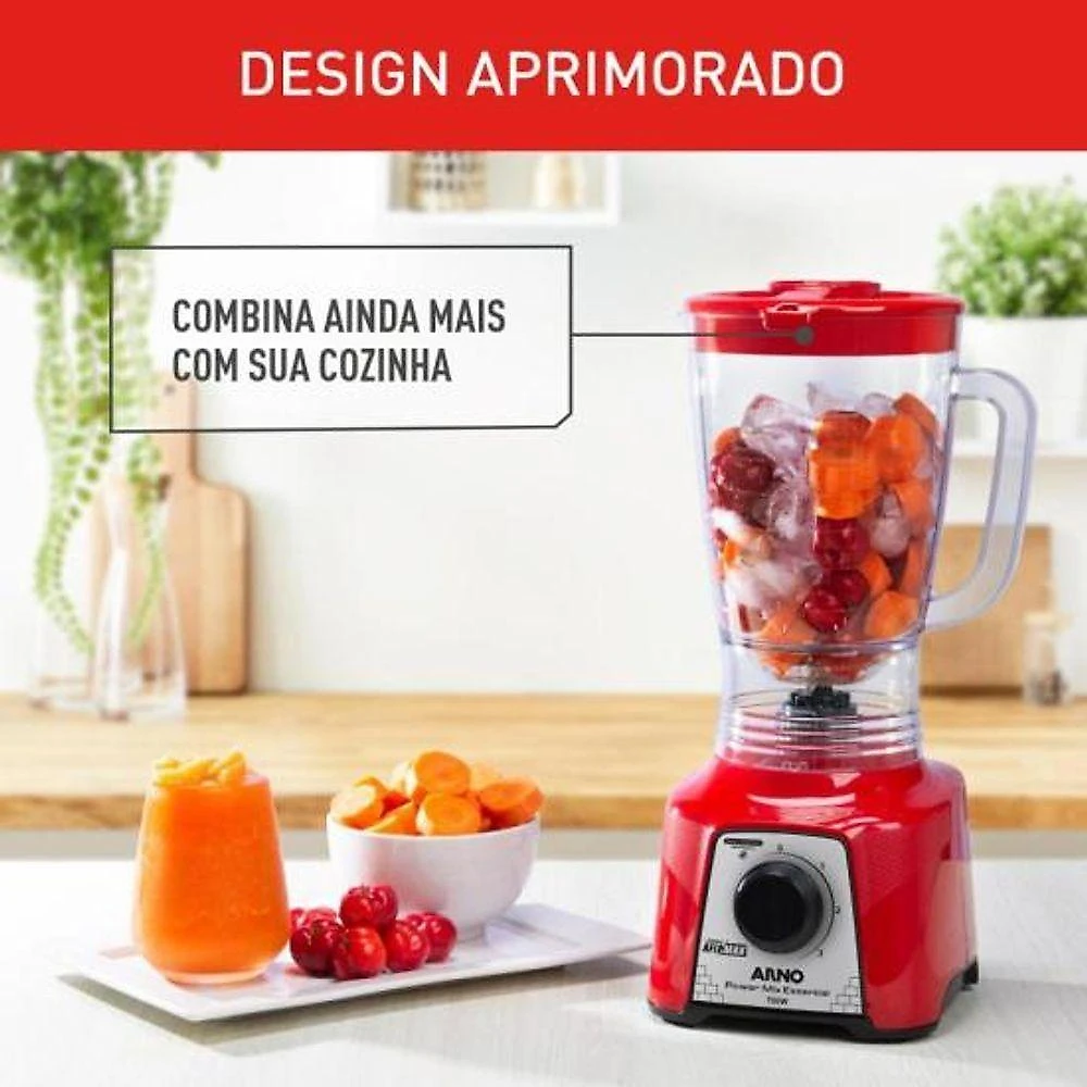 Liquidificador Arno Power Mix Essential Vermelho 110V