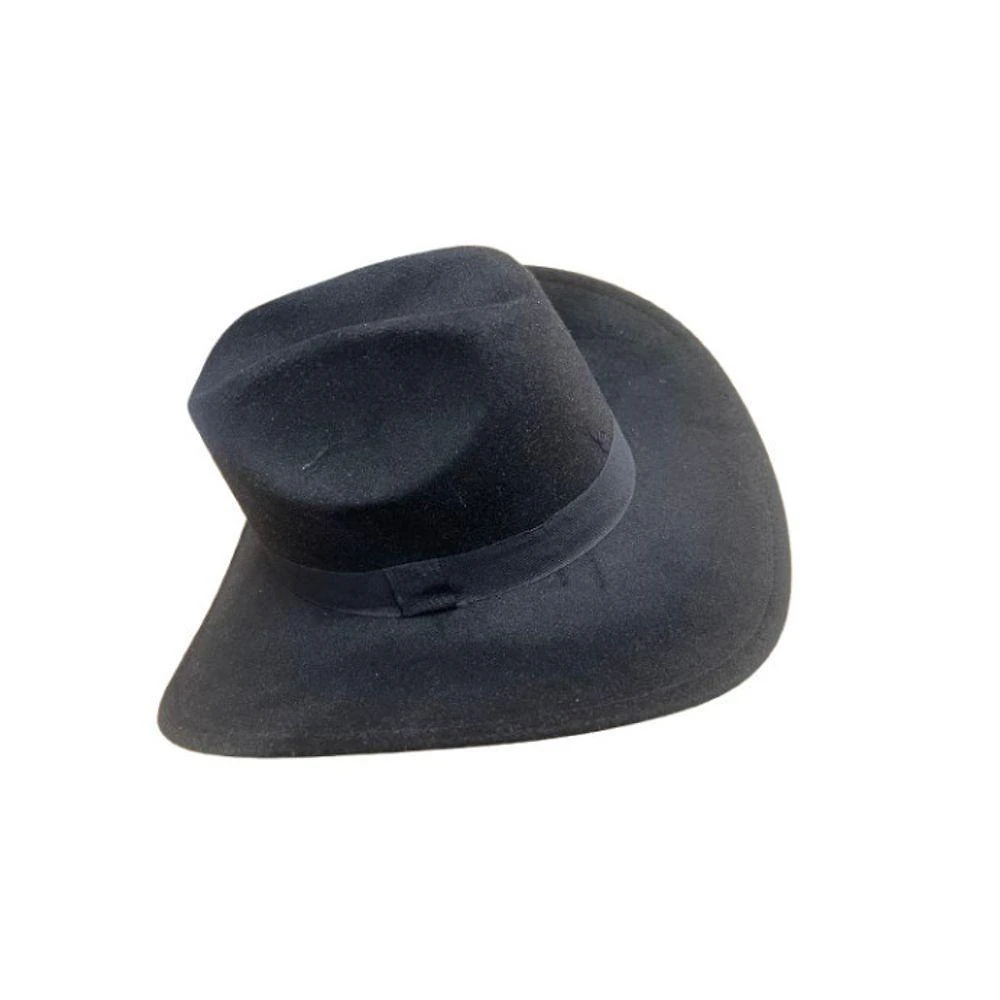 Chapéu de Cowboy OEM Estilo Vaqueiro Ocidental Vintage em Algodão e Poliéster Preto Unissex