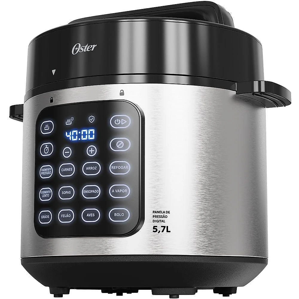 Panela de pressão elétrica digital oster opan930-127 5,7l com painel touch 110v