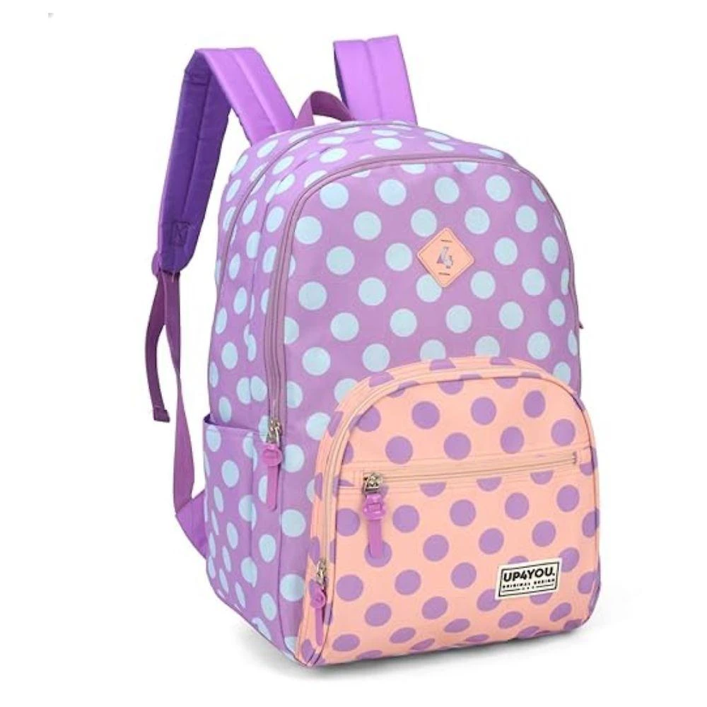 Mochila de Costas Up4you Roxo com Bolinhas Azul Poliéster Infantil