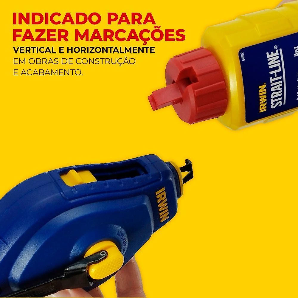 Kit Giz Carretel Linha C- Marcador 30m Vermelho Iwht48442rc - Irwin