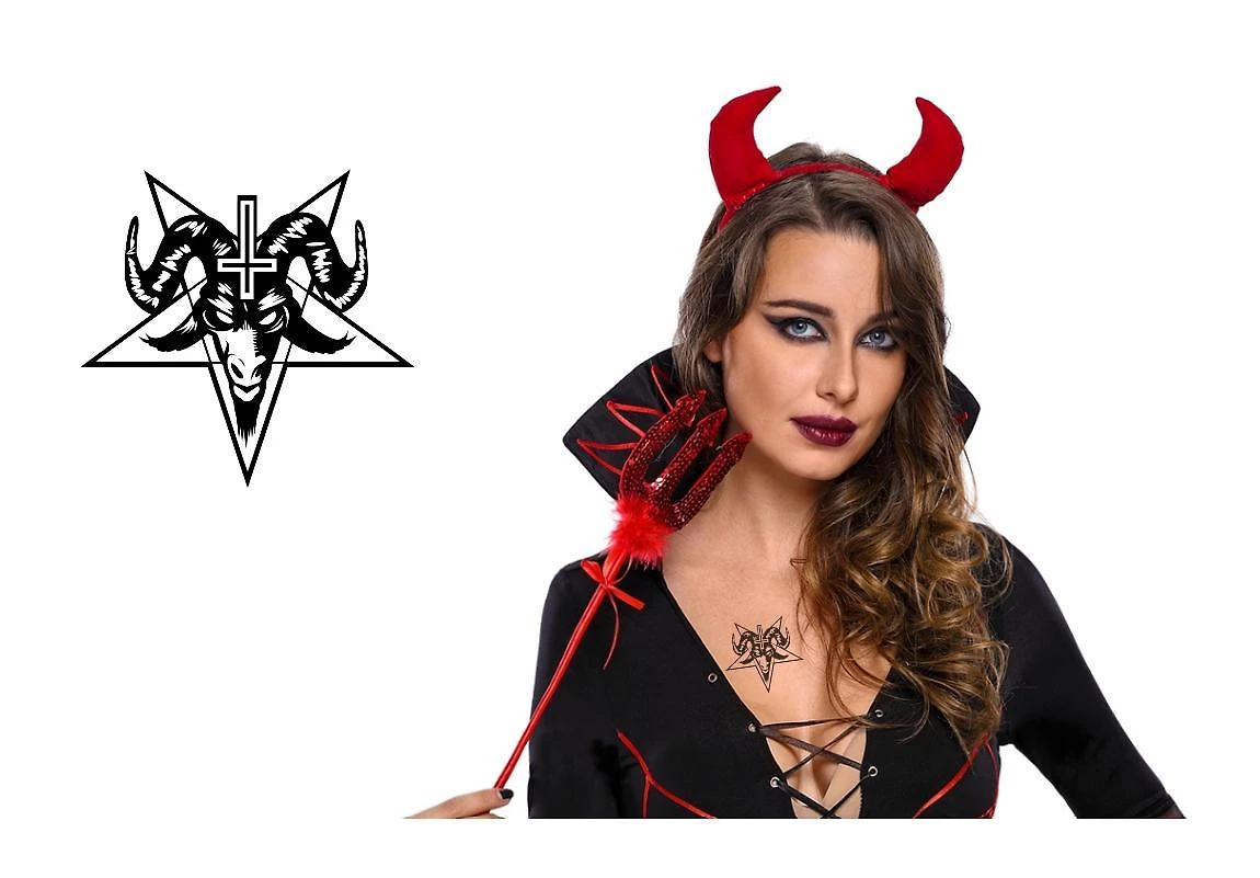 Miniatura Tatoo Temporária Cosplay Halloween Bruxas Símbolos 38Mm