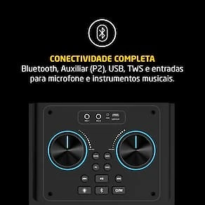 Torre de Som Pulse SP518 2000W RMS Bluetooth TWS LED Duplo Bivolt