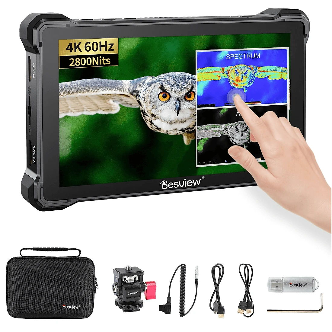 Monitor de Referência Desview R7SIII UHB 7" IPS 4K-HDMI 3G-SDI 3D-Luts Touchscreen On-Camera