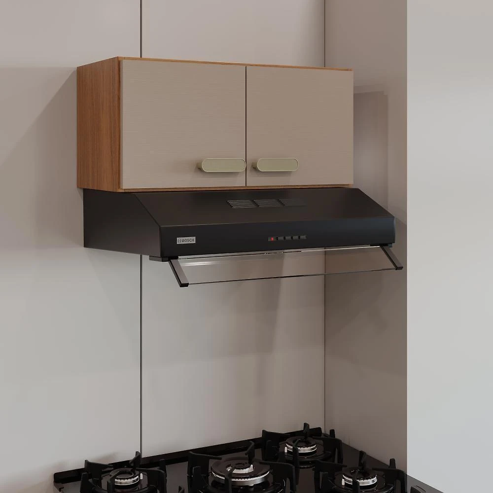 Armário Aéreo Modulado para Geladeira Mariana 2 Portas 70CM Freijó Camurça Fidelita Móveis