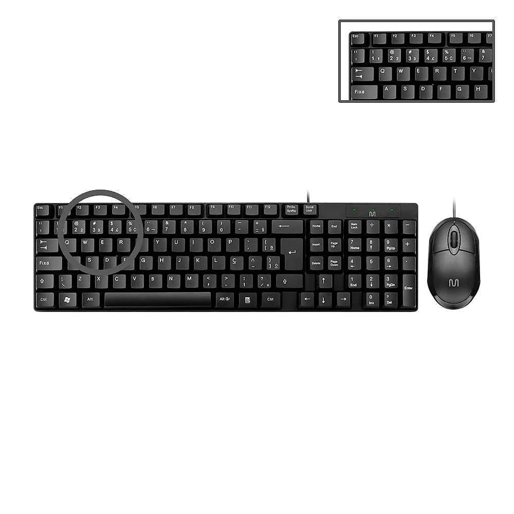 Kit Teclado e Mouse TC309 Teclas Chocolate 1200DPI Preto Multi