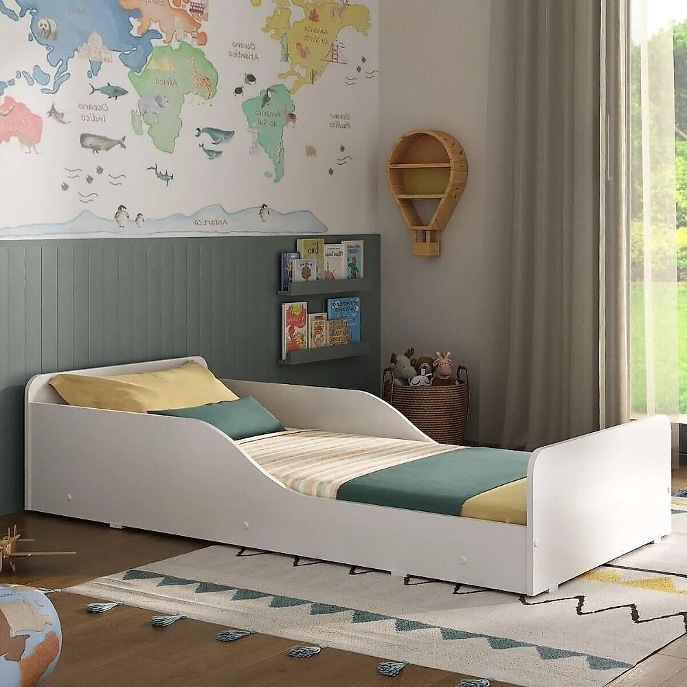 Cama Infantil Montessoriana Para Colchão 70x150cm 100% Mdf Suspiro Multimóveis Bb2379 Branco Branco