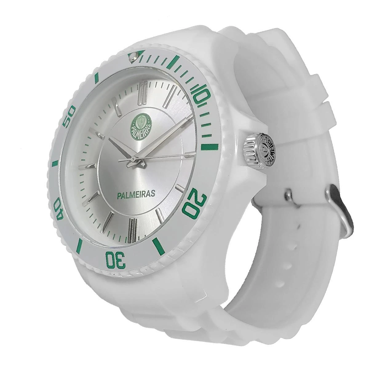 Miniatura Relógio Palmeiras Oficial Masculino Branco T22-046B-4