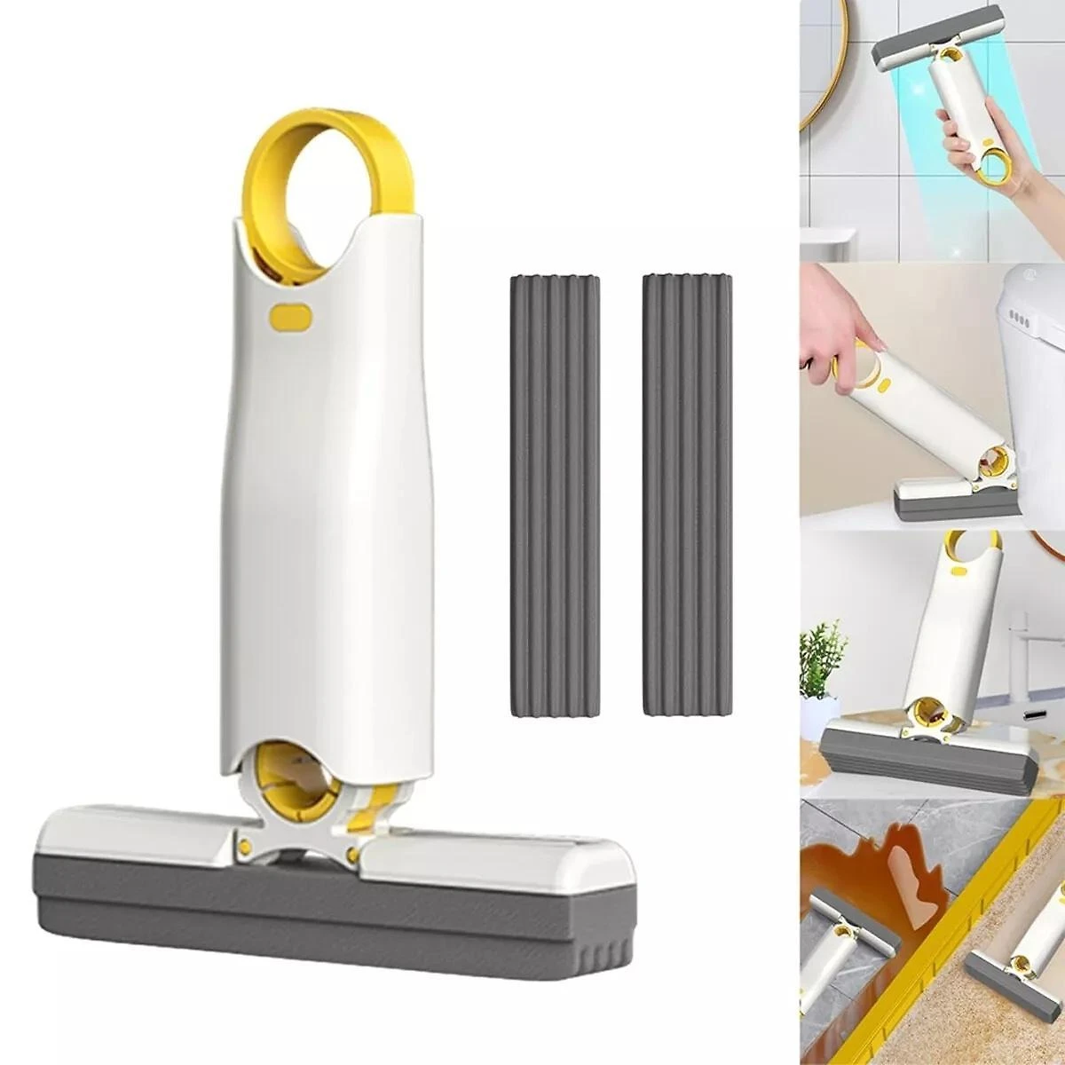 Miniatura Mop Limpeza Mini Dobrável Vidro Espelho Ajustável Presente