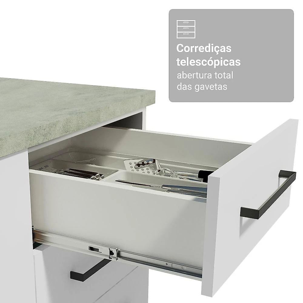 Armário de Cozinha Completa 549cm Agata Madesa 01 Branco