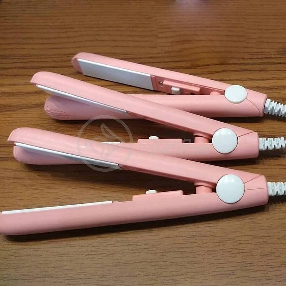 Mini Chapinha Prancha Portátil 17Cm Bivolt Profissional Rosa