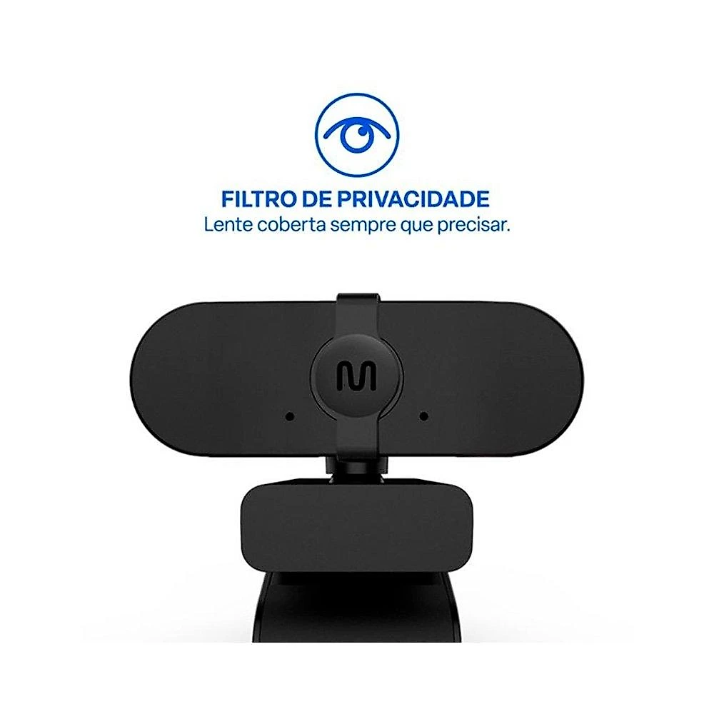 Webcam Multi WC056, HD 720p, 30FPS, Foco Fixo, Microfone Integrado e Protetor de Privacidade - WC056