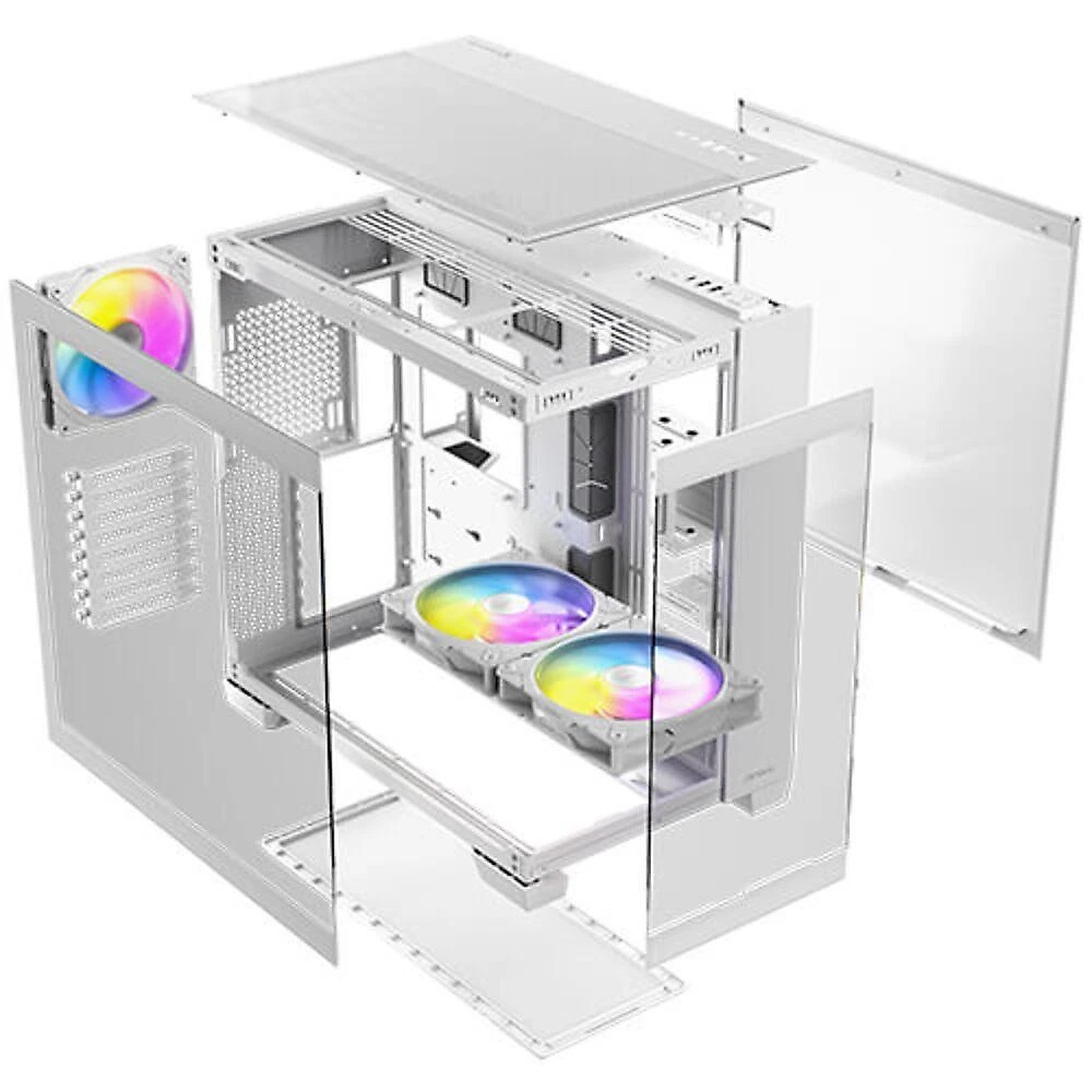 Gabinete Gamer Antec C8 Argb White Lateral Vidro Temperado 4mm E-atx-atx-m-atx-itx 2 Fans 120mm B