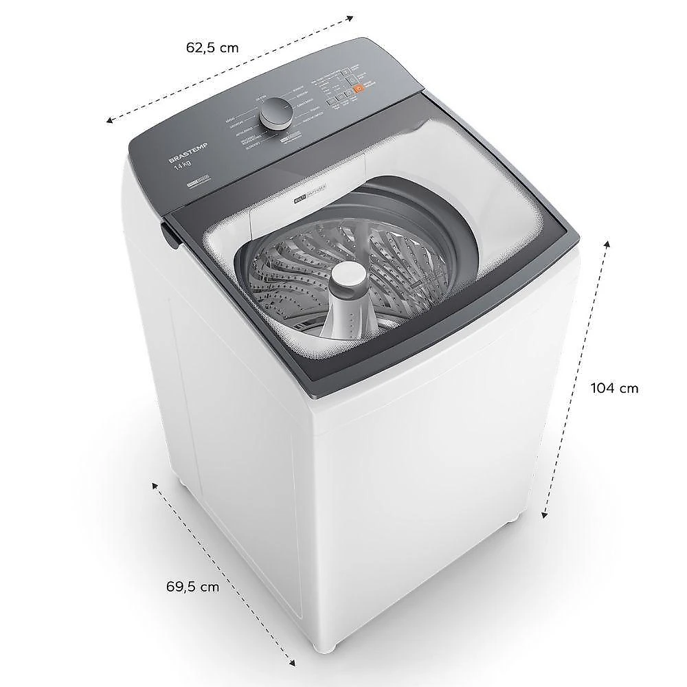 Lavadora de Roupas BWJ14AB 14kg Brastemp Branco 110V