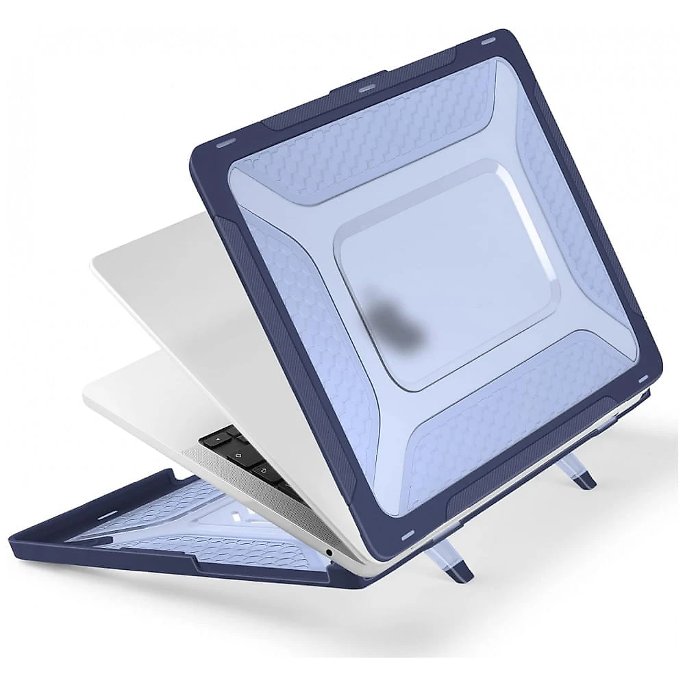 Capa Rígida Batianda Honeycomb MacBook Air 13,6" Azul Marinho – Modelos A2681, A3113, A3240 com Suporte Dobrável e Proteção Completa