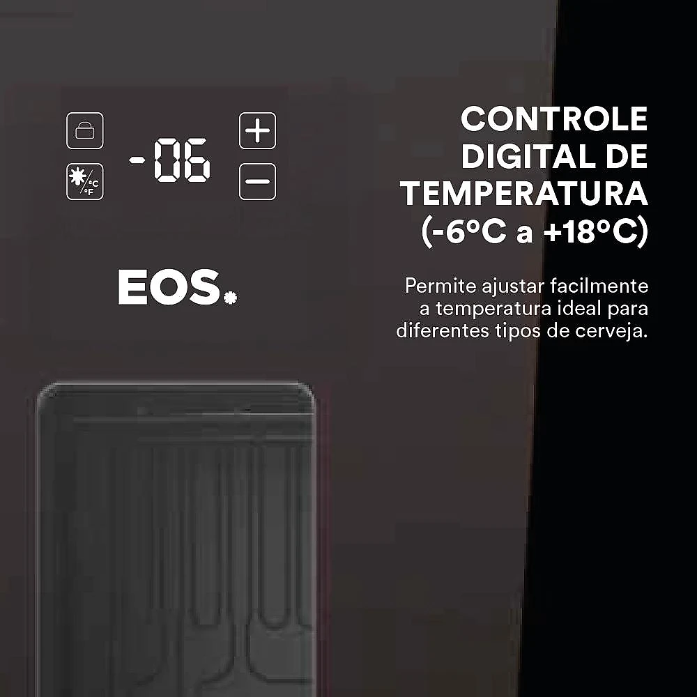 Cervejeira EOS Bierhaus 76 Litros Frost Free com Compressor Black Glass ECE90 220V