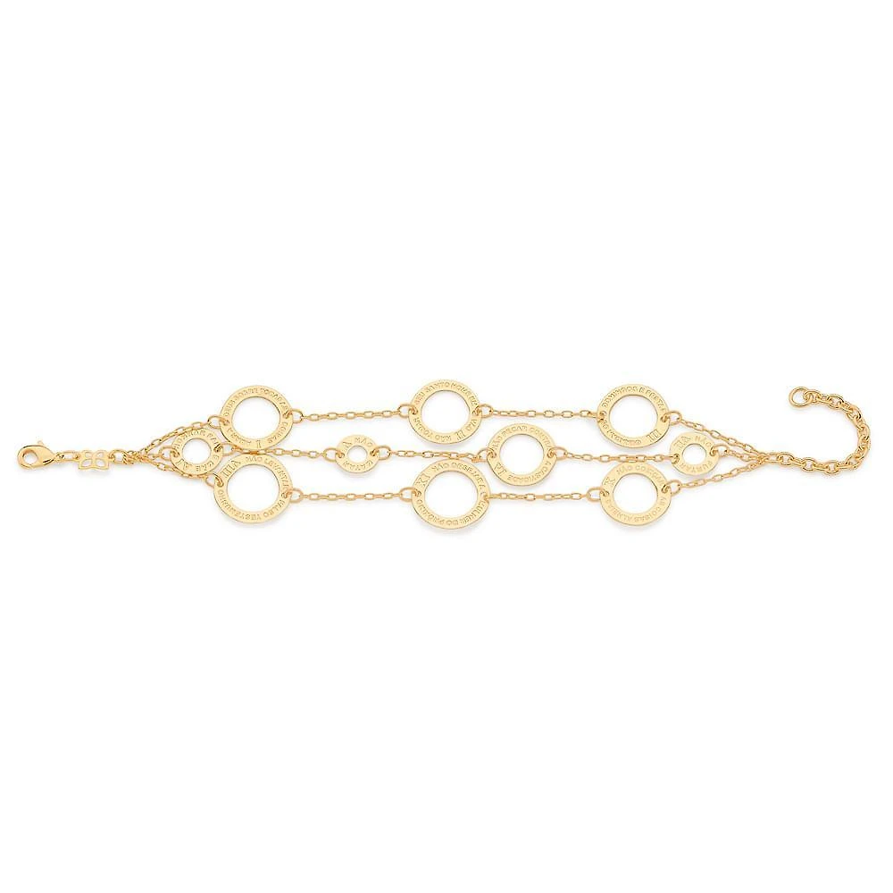 Miniatura Pulseira Rommanel Dez Mandamentos Tripla 20cm Ouro
