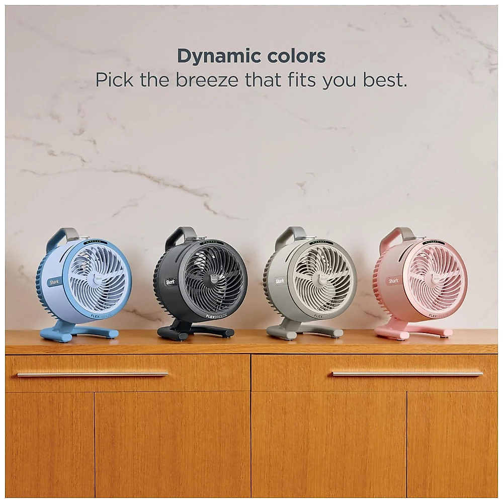 Ventilador portátil Shark FlexBreeze HydroGo Pro Peony, 5 velocidades, névoa evaporativa dry-touch, uso interno e externo, 110V