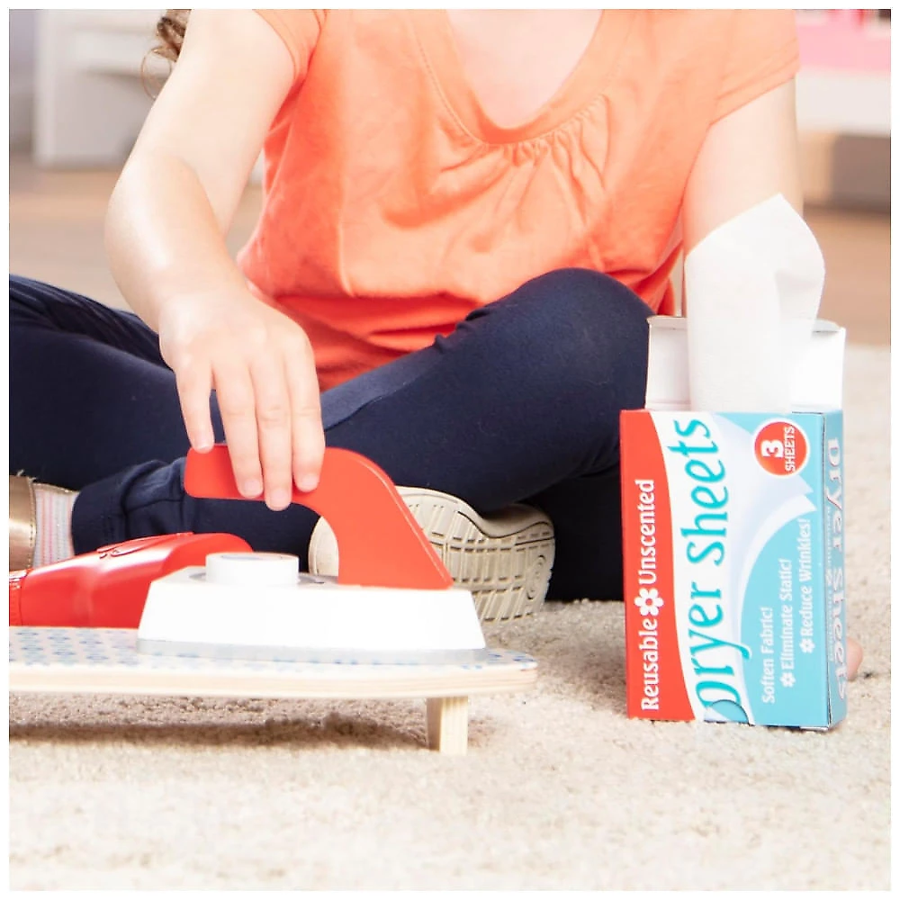 Kit Lavanderia Infantil com Ferro de Madeira e Acessórios para Crianças Acima de 3 Anos, Melissa & Doug