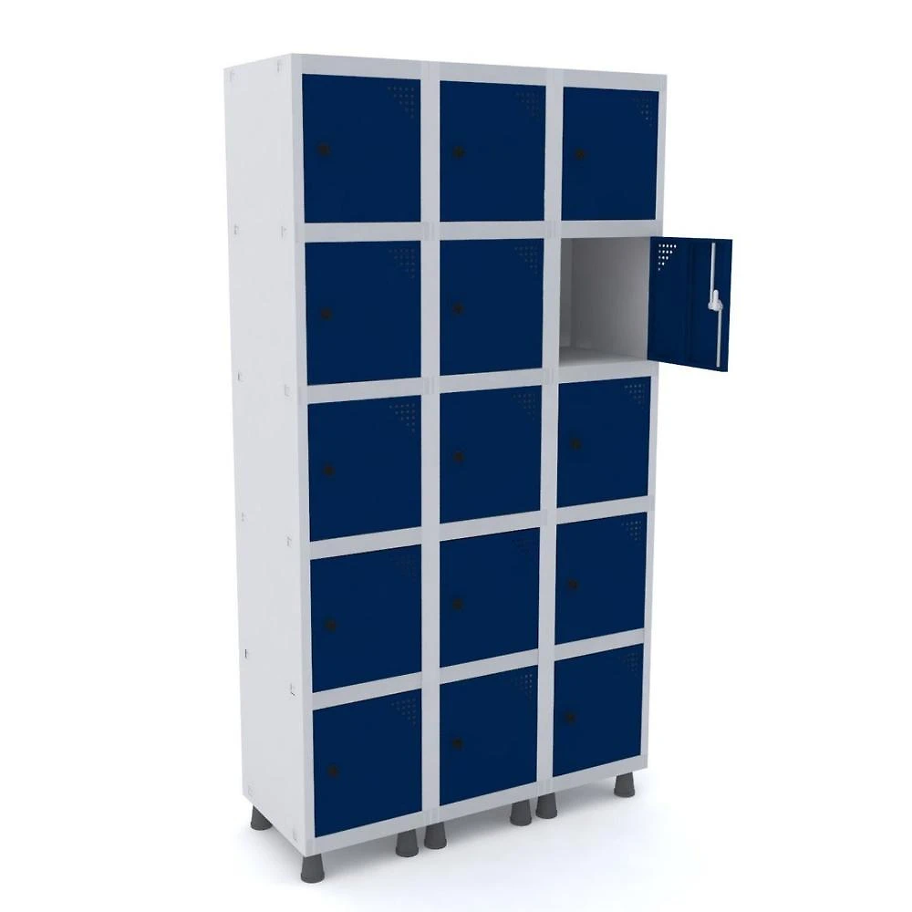Armário Guarda Volume Locker Roupeiro 15 Portas Aço GRP 503/15