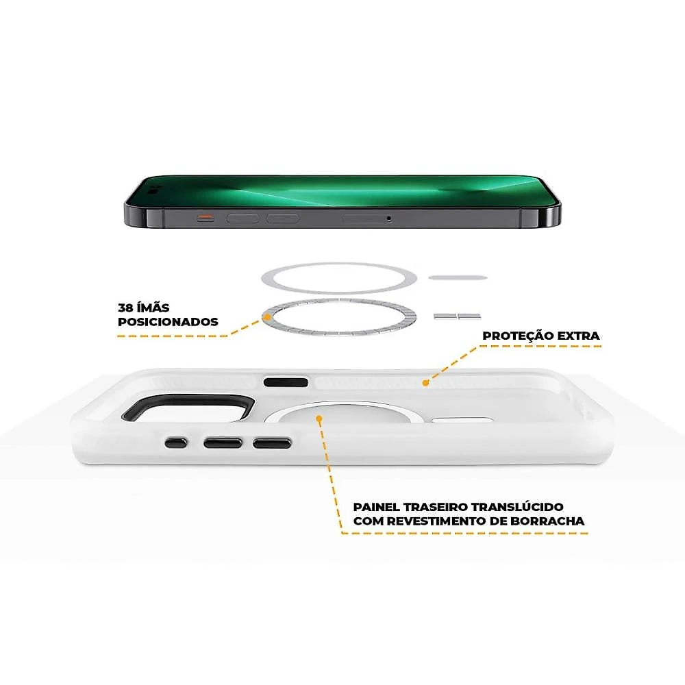 Kit Capa Magsafe Pro Transaprente e Pelicula Defender Pro Privacidade para iPhone 15 Pro - Gshield
