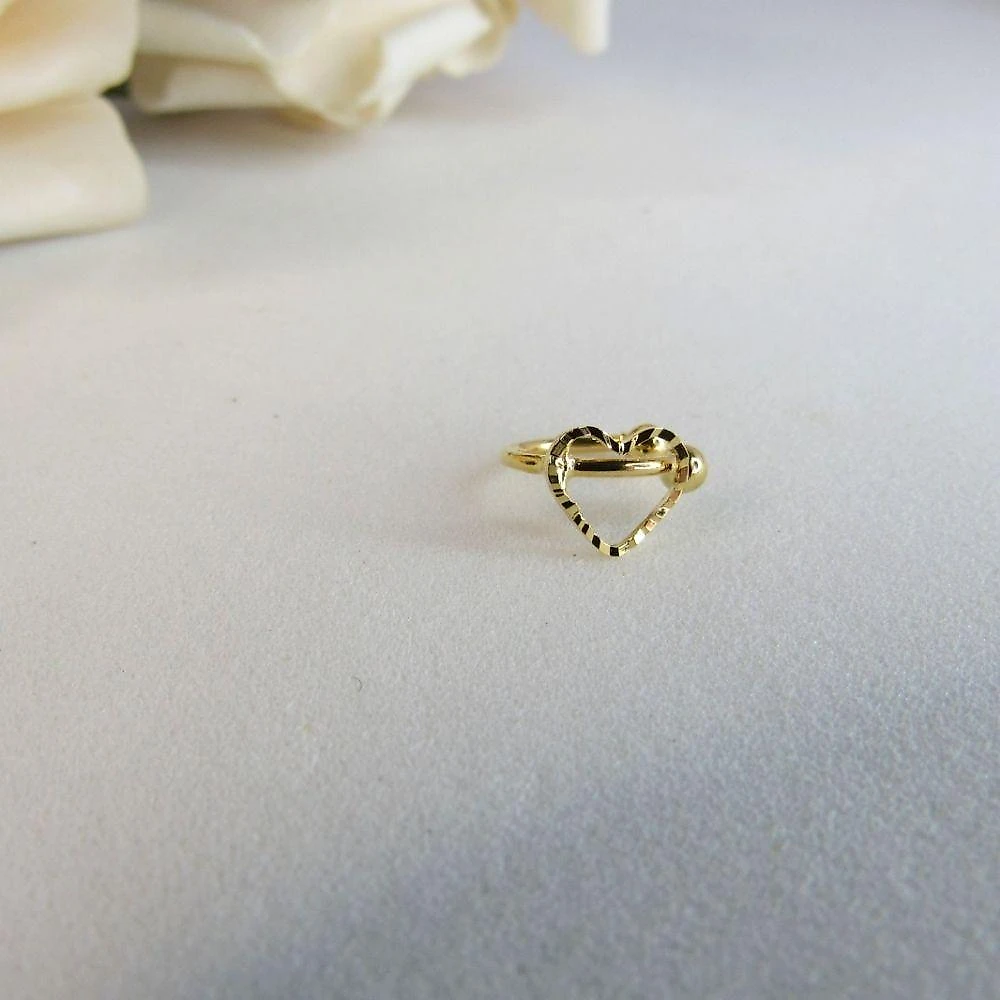 Piercing Fake Floratta Joias Coração Banhado em Ouro 18k Dourado Feminino