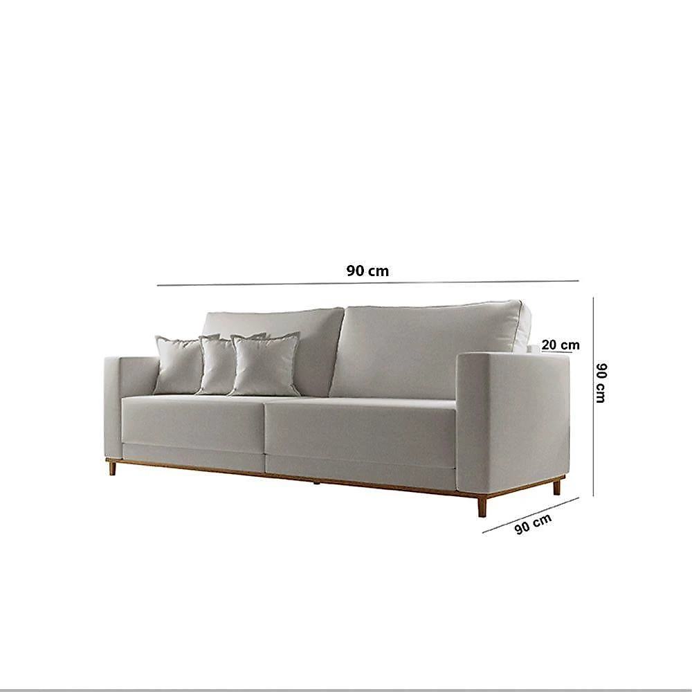 Sofá Djon 02 Módulos De 90cm B20cm Meu Sofá Online A230 Linho Cinza