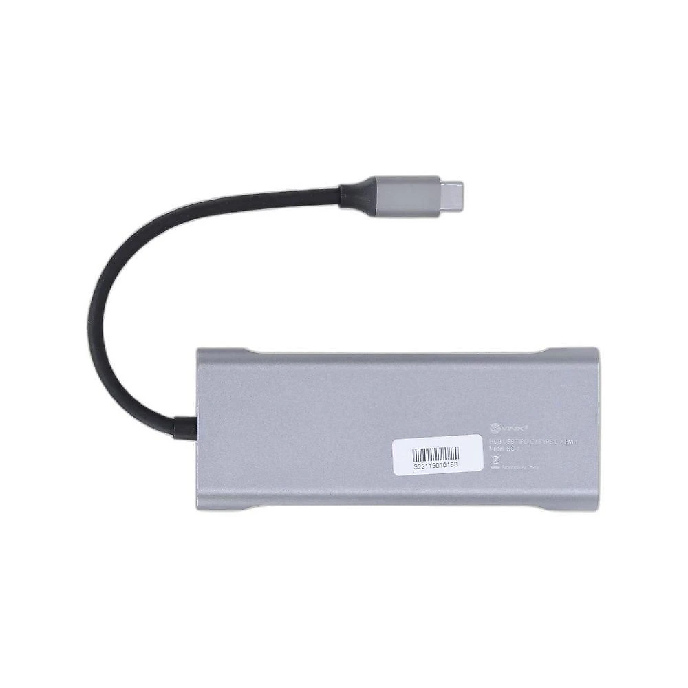 Hub USB Tipo C 7 em 1 HC-7 com 3 USB 3.0 Leitor SD TF HDMI 4K 30Hz Power Delivery 60W Vinik