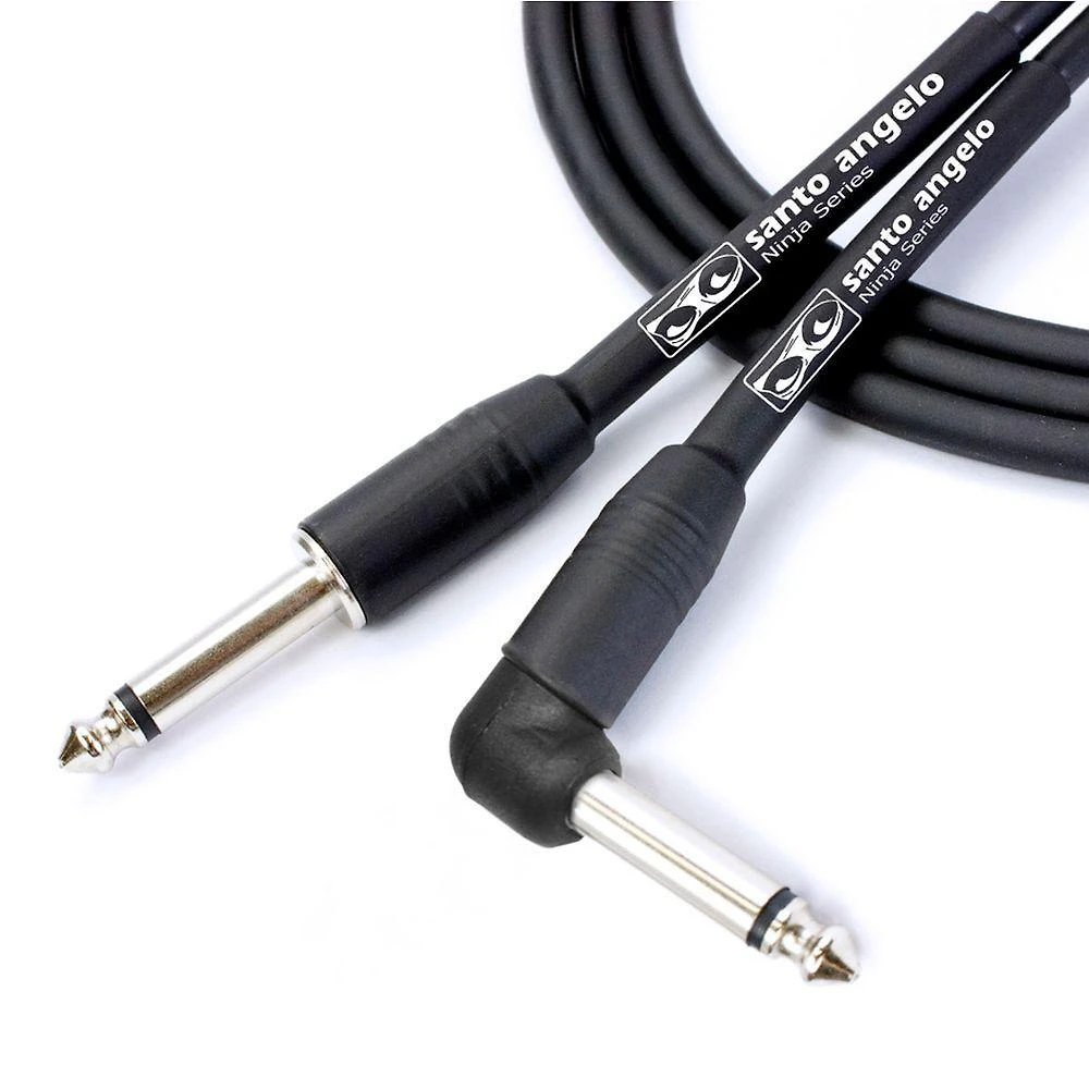 Cabo De Guitarra Ninja L Cable 0,20 Mm Conector P10-p10 90° 15ft 4,57 Metros Preto