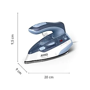 Ferro a Vapor de Viagem Arno Travelgliss Base em Aço Inox Azul e Branco Bivolt