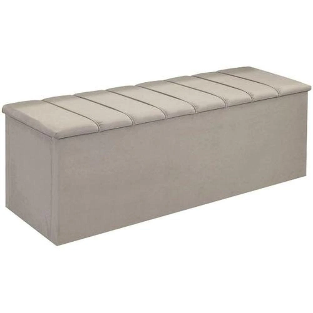 Calçadeira Baú Cancun Casal 140 Cm - Bege