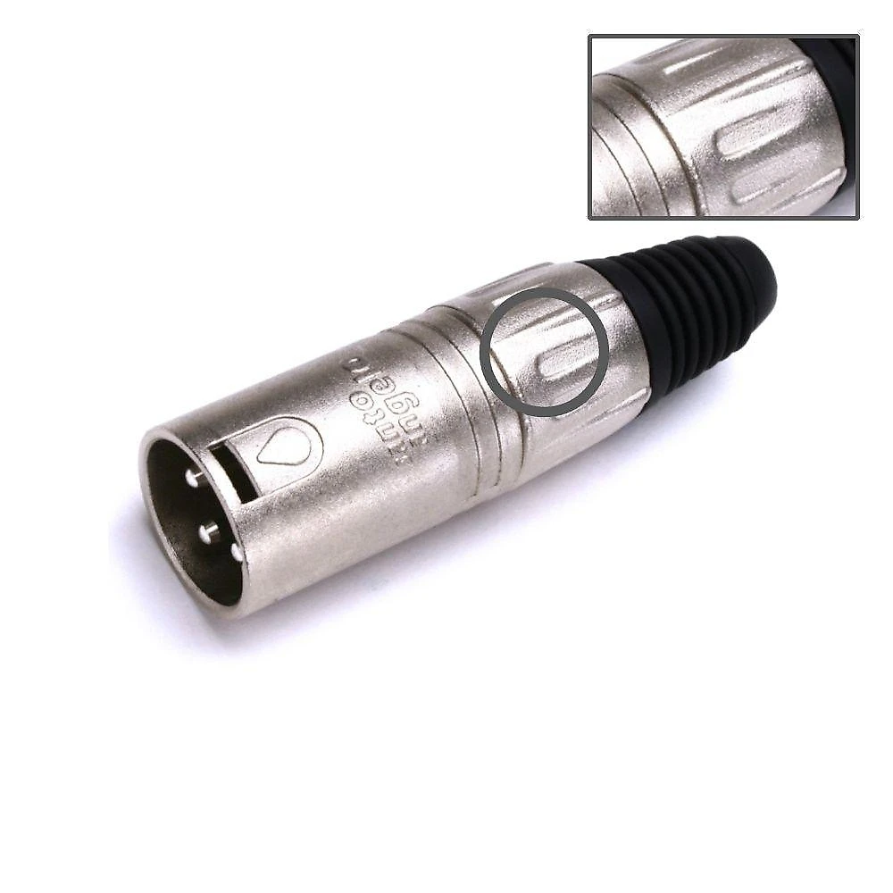 Plug XLR L3MNN01 Macho com Trava Acabamento Niquelado Inox Santo Angelo