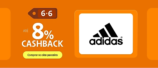 ADIDAS COM ATÉ 8% DE CASHABCK