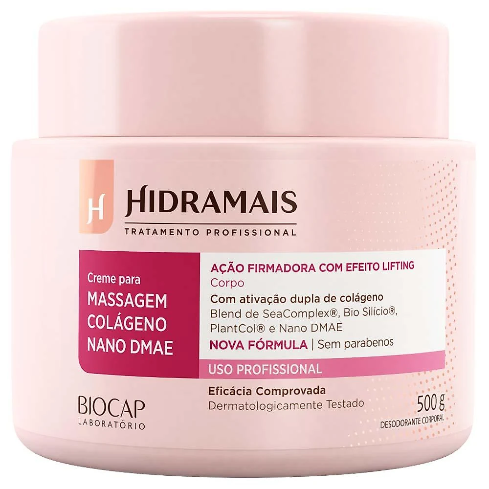 Creme para massagem hidramais colágeno nano dmae 500g