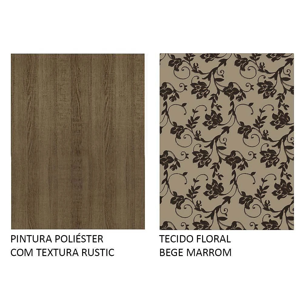 Conjunto sala de jantar madesa débora mesa tampo de vidro redondo 4 cadeiras - rustic/bege marrom