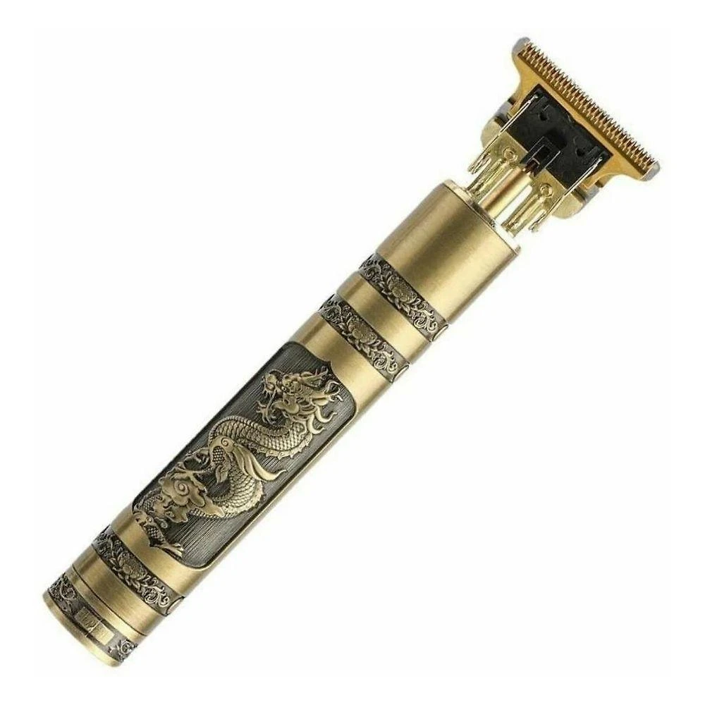 Aparador de Pelos Masculino J7 Premium para Cabelo e Barba Lâmina Titânio Bivolt Dourado 110V